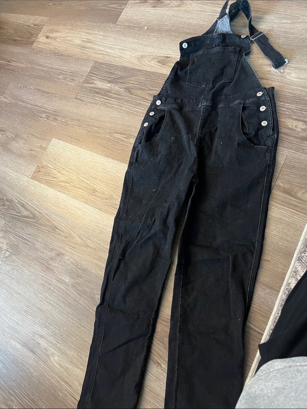 Amazon Black Women's Denim Overalls with Front Bib and Pocket